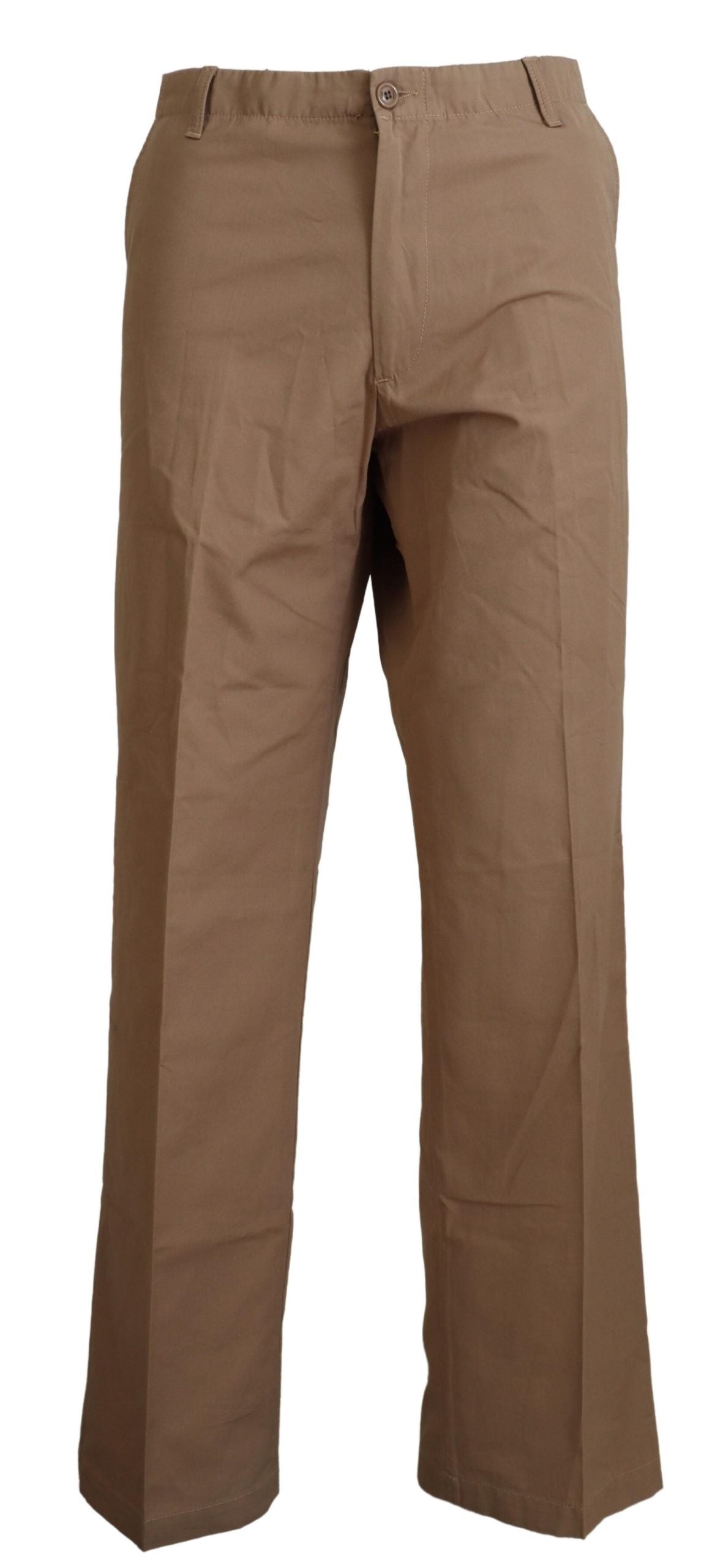 Elegant Brown Straight Fit Chinos