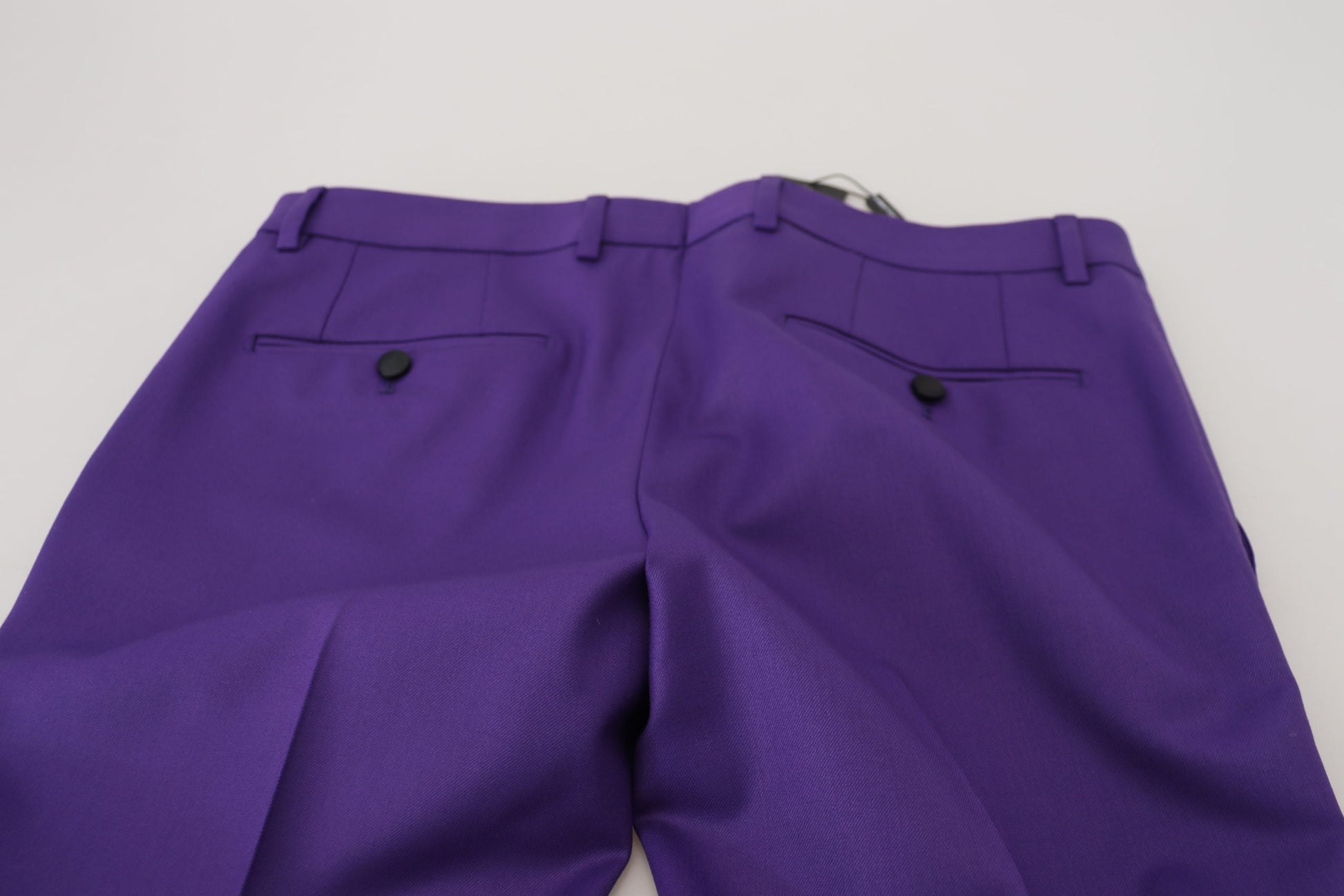 Elegant Purple Wool Blend Trousers