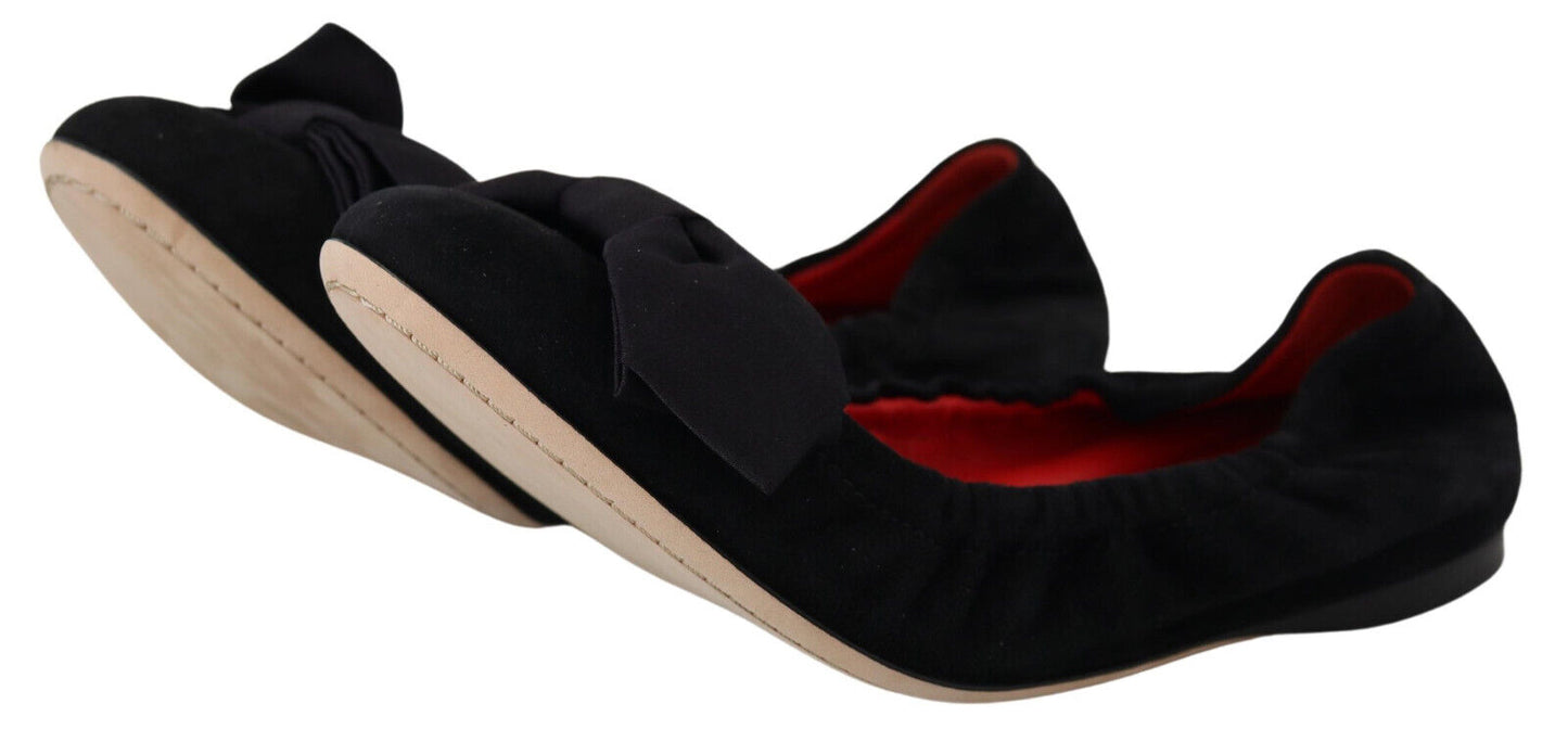 Elegant Black Suede Ballet Flats