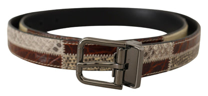 Multicolor Patchwork Snakeskin Belt