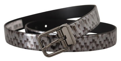 Sleek Italian Leather Belt in Sophisticated Gray