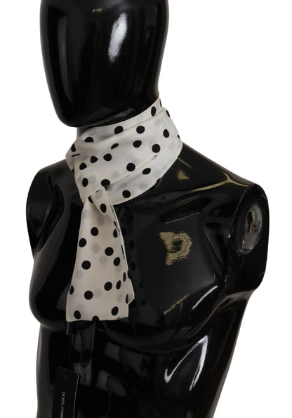 Elegant Silk Mens Scarf in Black and White