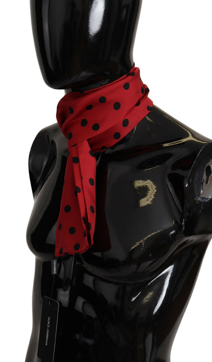 Elegant Silk Men's Scarf in Black & Red