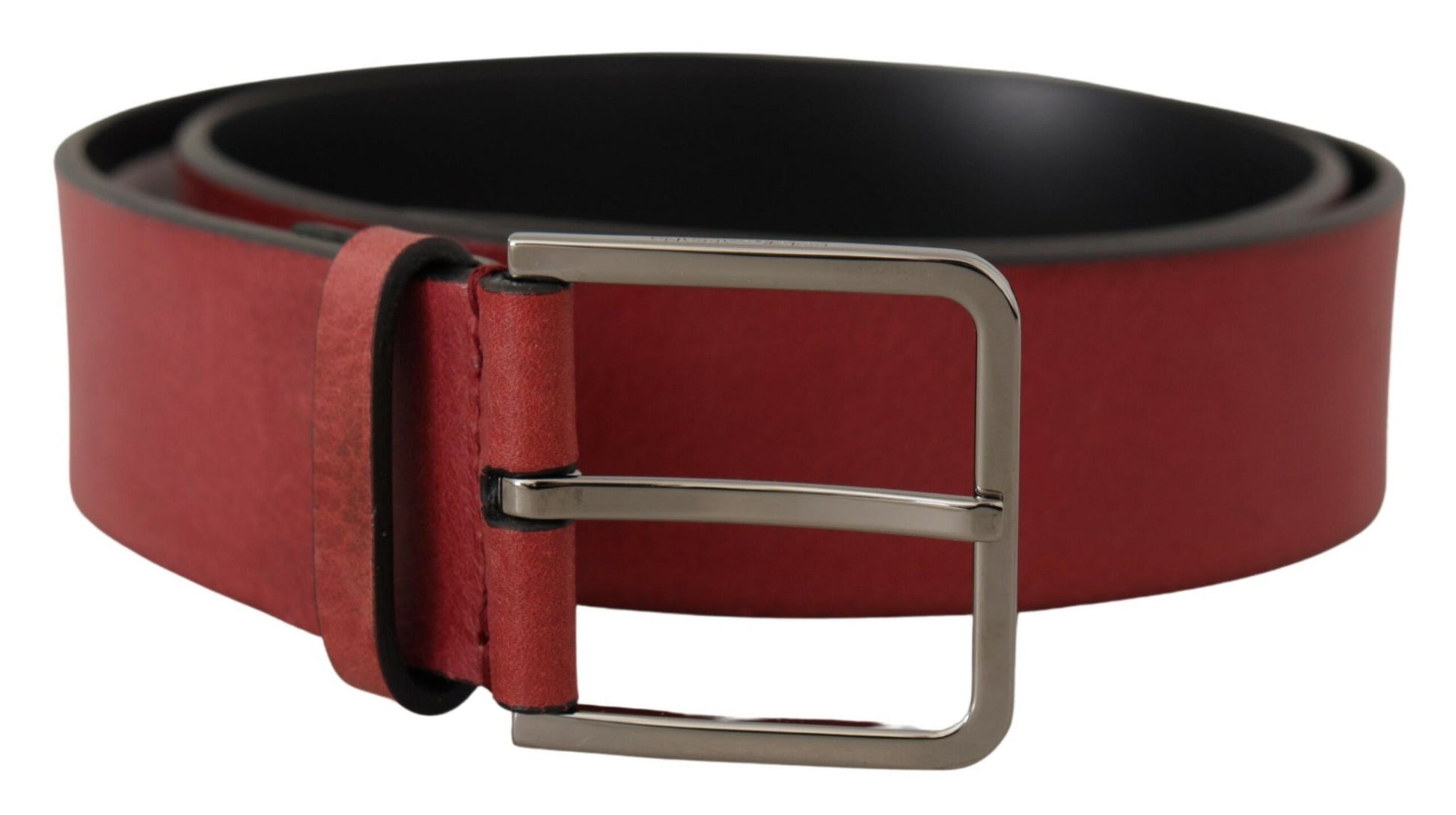 Elegant Grosgrain Leather Belt with Silver Buckle