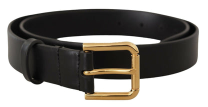 Elegant Leather Belt with Metal Buckle