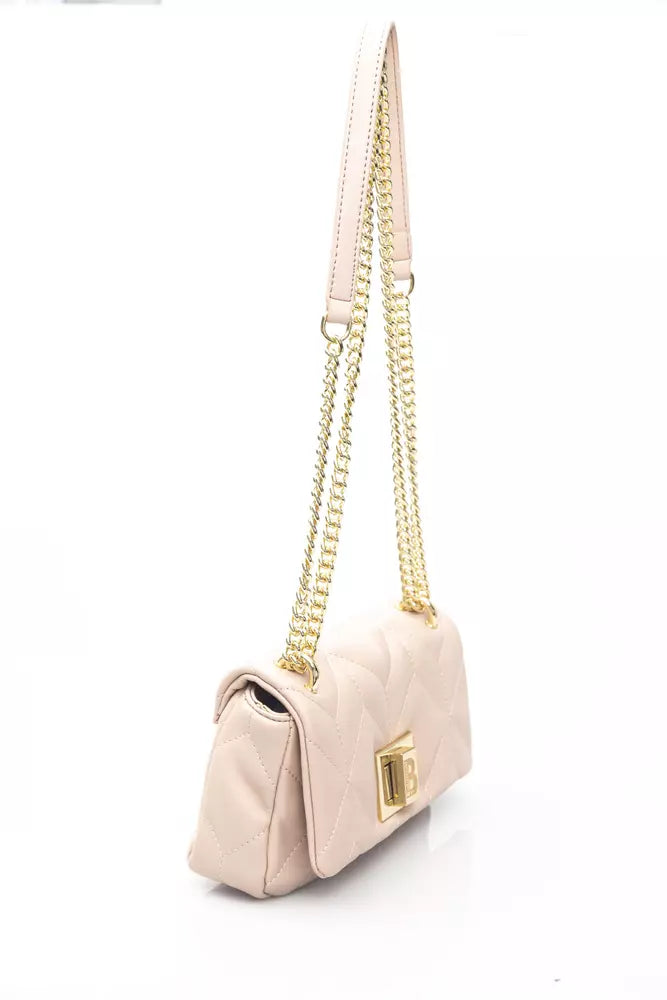 Pink Polyethylene Women Shoulder Bag