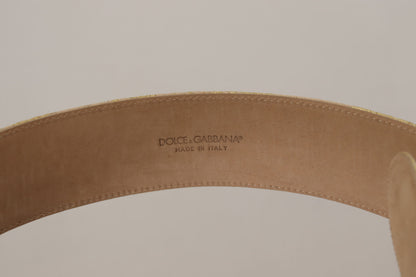 Elegant Gold and Pink Leather Belt