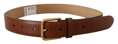 Elegant Leather Belt with Engraved Buckle