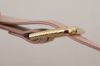 Elegant Light Pink Leather Belt