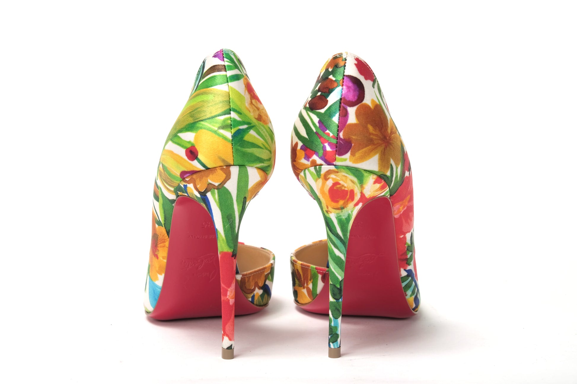 Multicolor Flower Printed High Heels Pumps Shoes