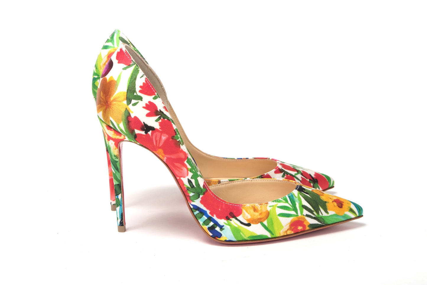 Multicolor Flower Printed High Heels Pumps Shoes