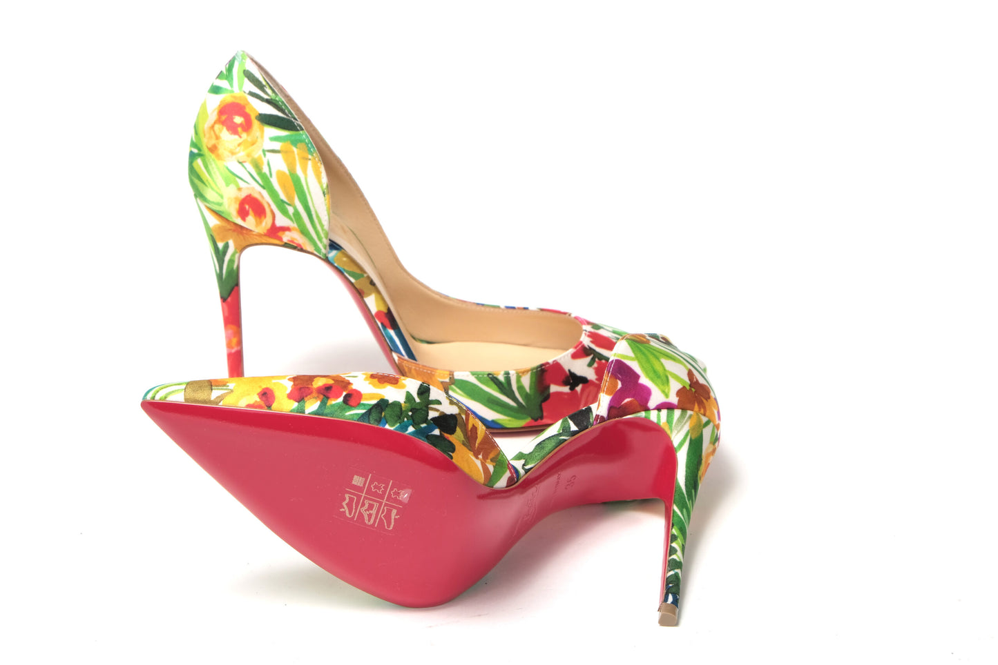 Multicolor Flower Printed High Heels Pumps Shoes