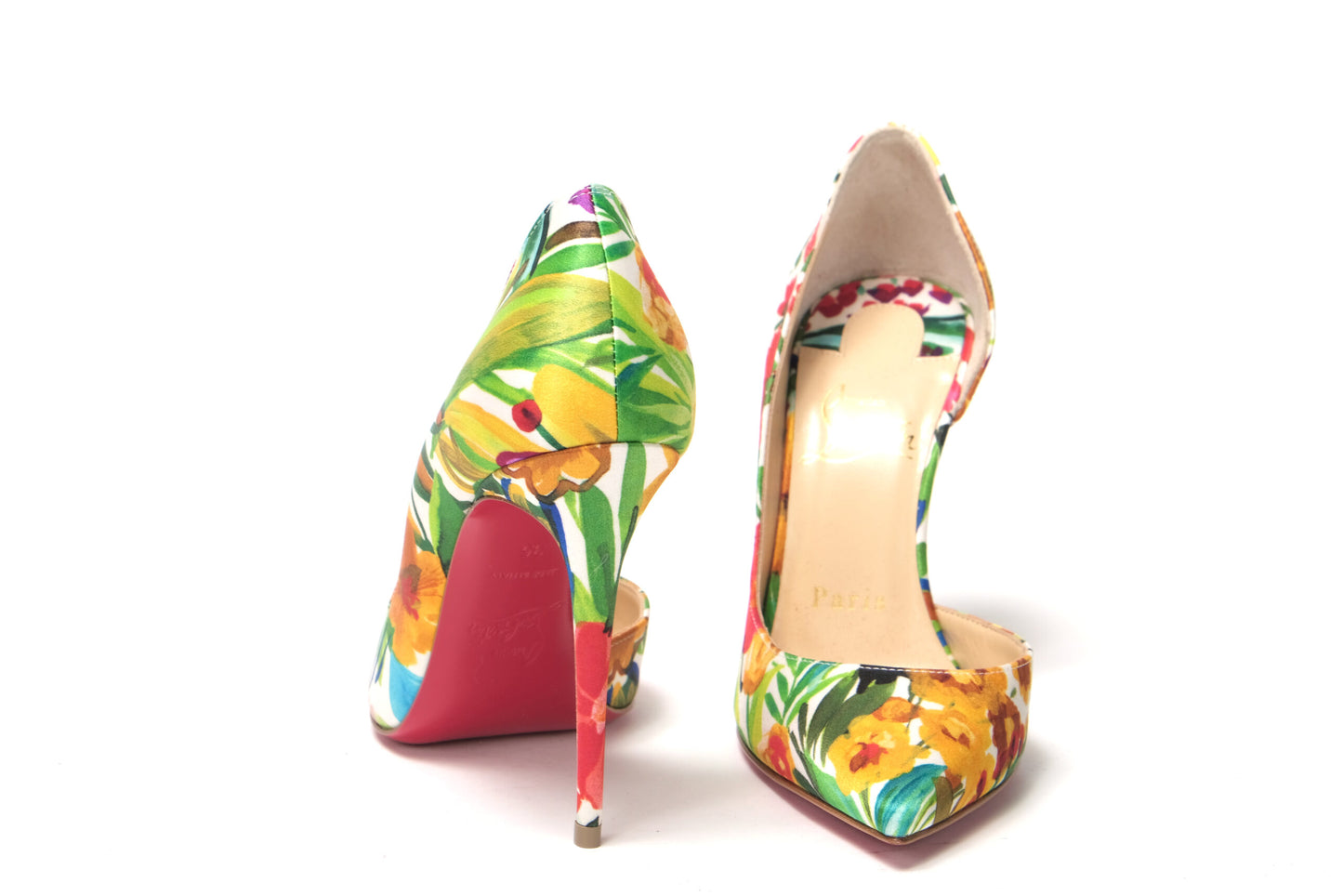 Multicolor Flower Printed High Heels Pumps Shoes