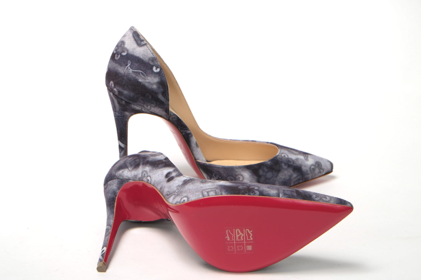 Multicolor Denim Print High Heels Pumps