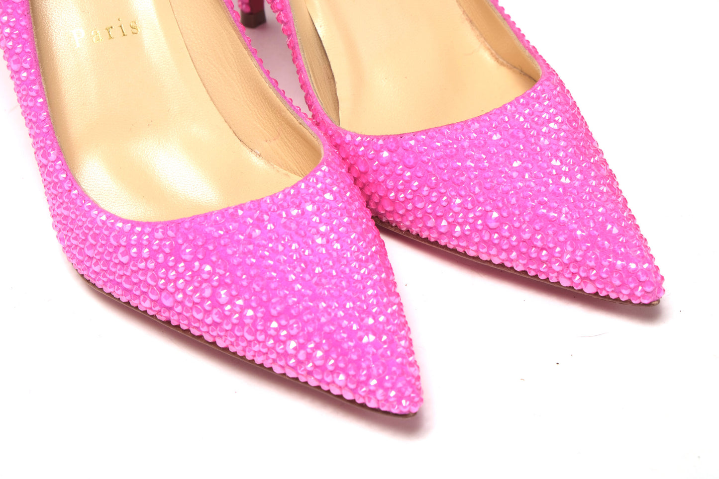 Hot Pink Embellished High Heels Pumps