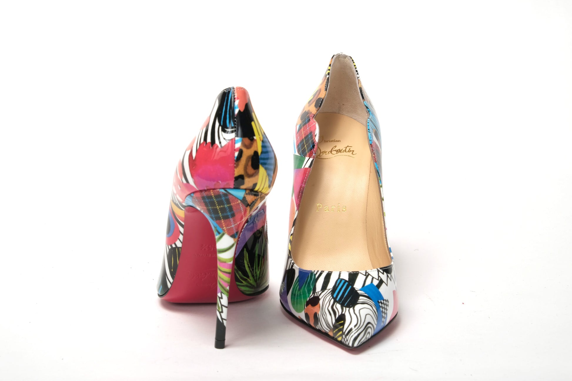 Multicolor Hot Chick Patent Sapeaur High Heels