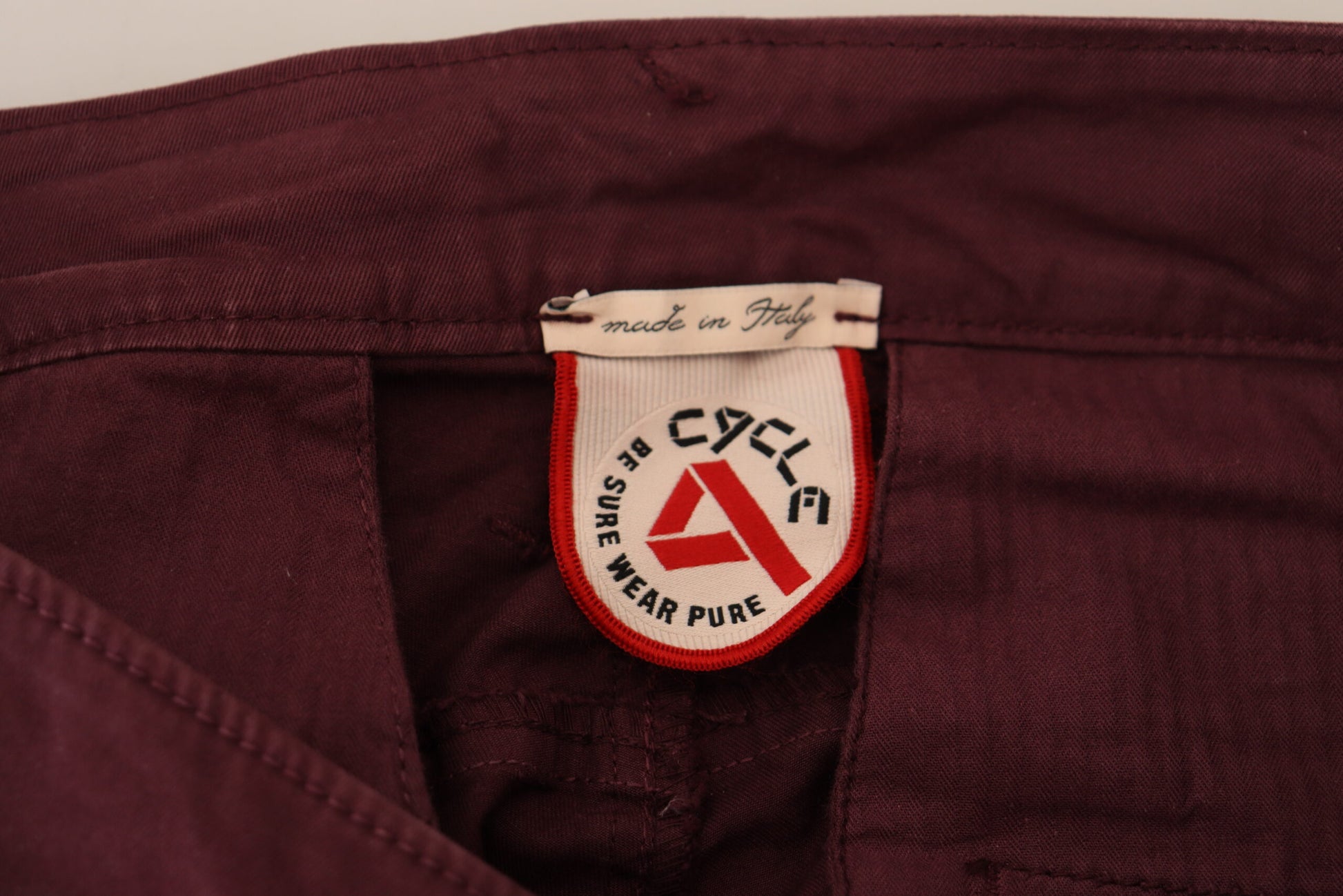 Maroon Skinny Fit Cotton Pants