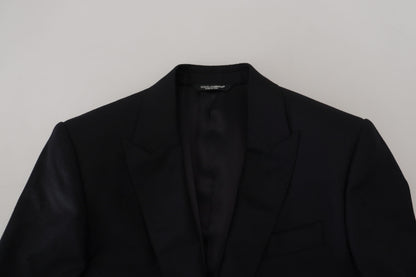 Elegant Martini Style Black Formal Blazer