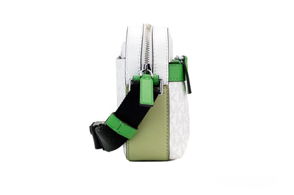 Cooper Small Bright White Palm Signature PVC Utility Crossbody Bag