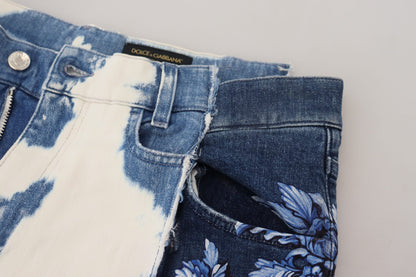 Elegant Loose Fit Denim Pants with Unique Print