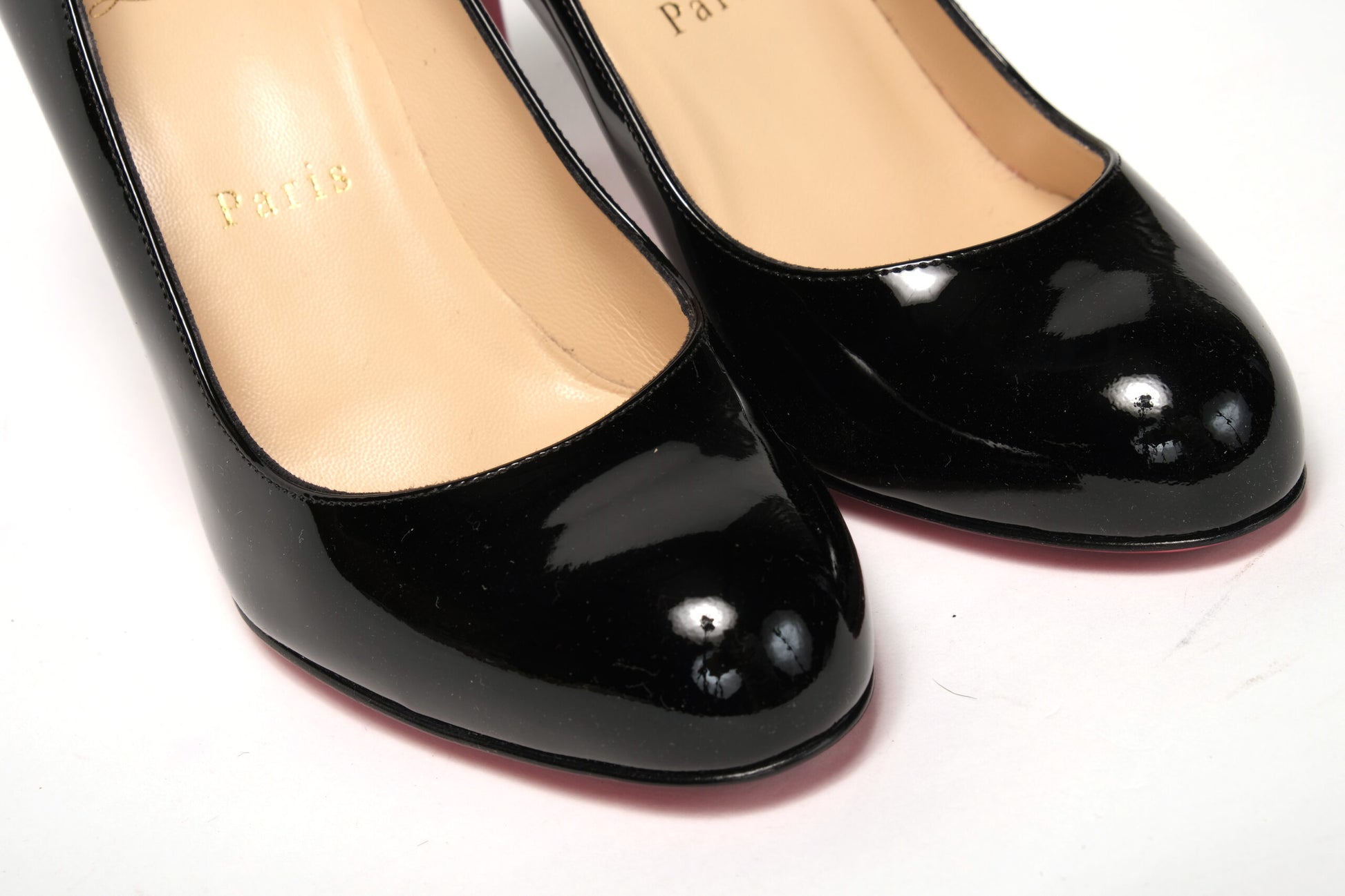 Simple Pump 85 Patent Black Heel