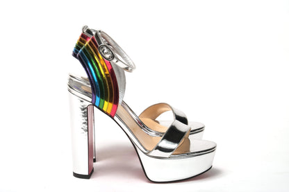 Silver/Multi Arendisc Alta Platform Heel