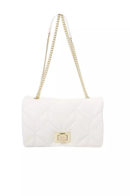 Beige Polyethylene Women Shoulder Bag