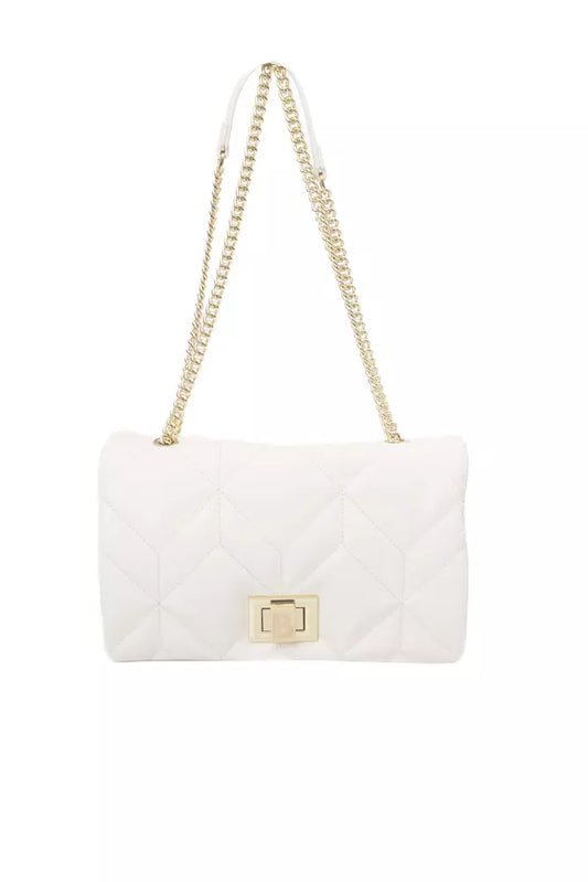 Beige Polyethylene Women Shoulder Bag