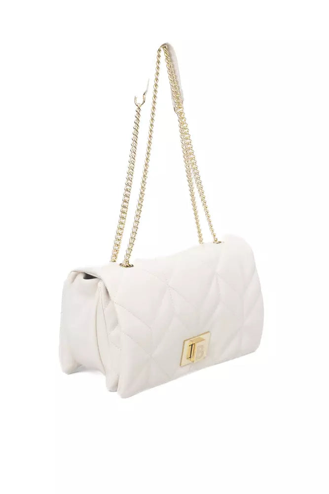 Beige Polyethylene Women Shoulder Bag