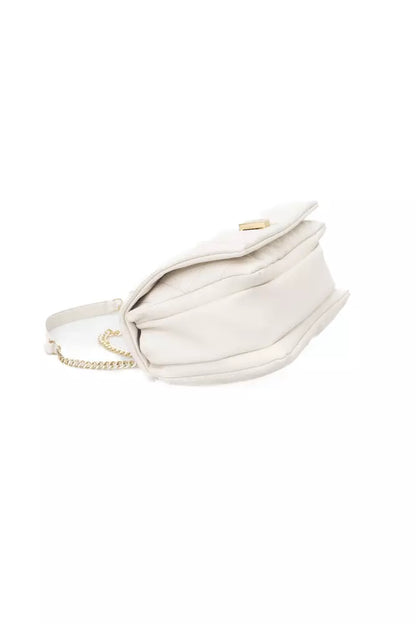 Beige Polyethylene Women Shoulder Bag