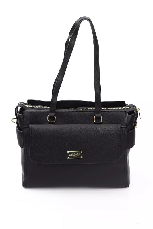 Black Polyethylene Women Handbag