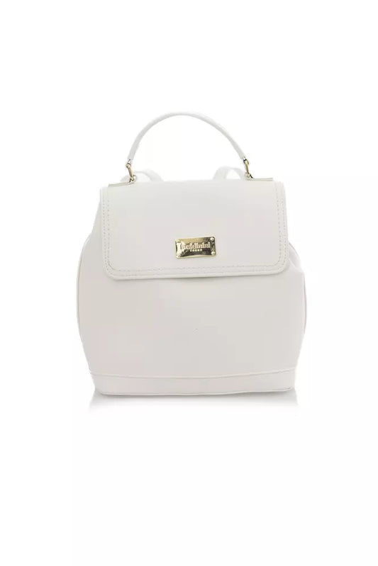 White Polyethylene Women Backpack