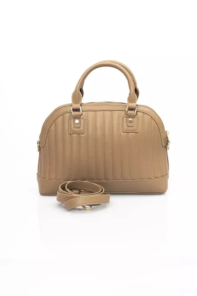 Beige Polyethylene Women Handbag