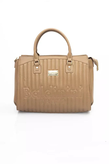 Beige Polyethylene Women Handbag