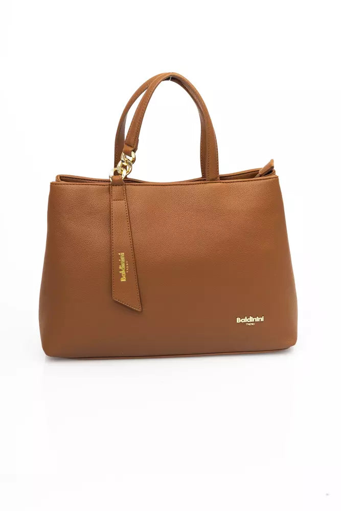 Brown Polyethylene Women Handbag