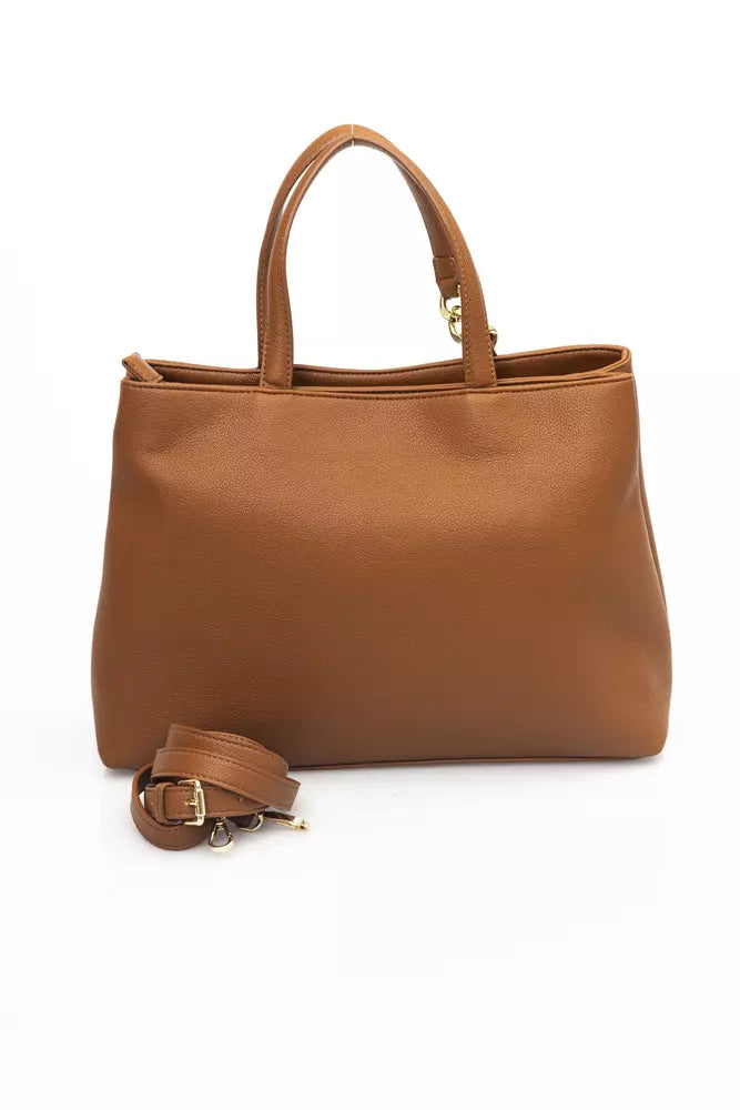 Brown Polyethylene Women Handbag