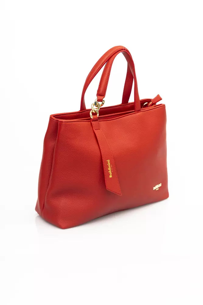 Red Polyethylene Women Handbag