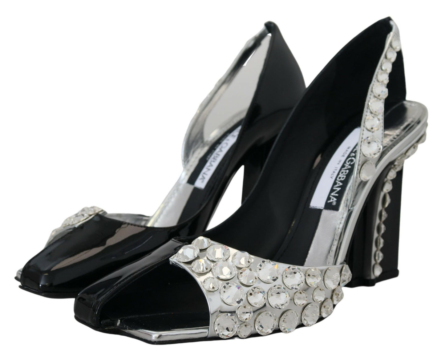 Elegant Crystals Embellished Leather Pumps