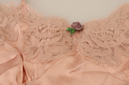 Elegant Pink Silk Lingerie Top