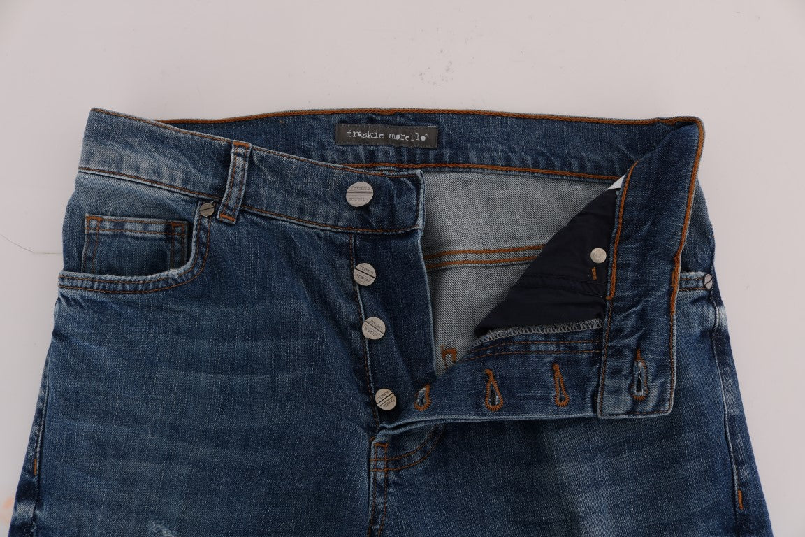 Svelte Italian Denim - Slim Fit Blue Jeans