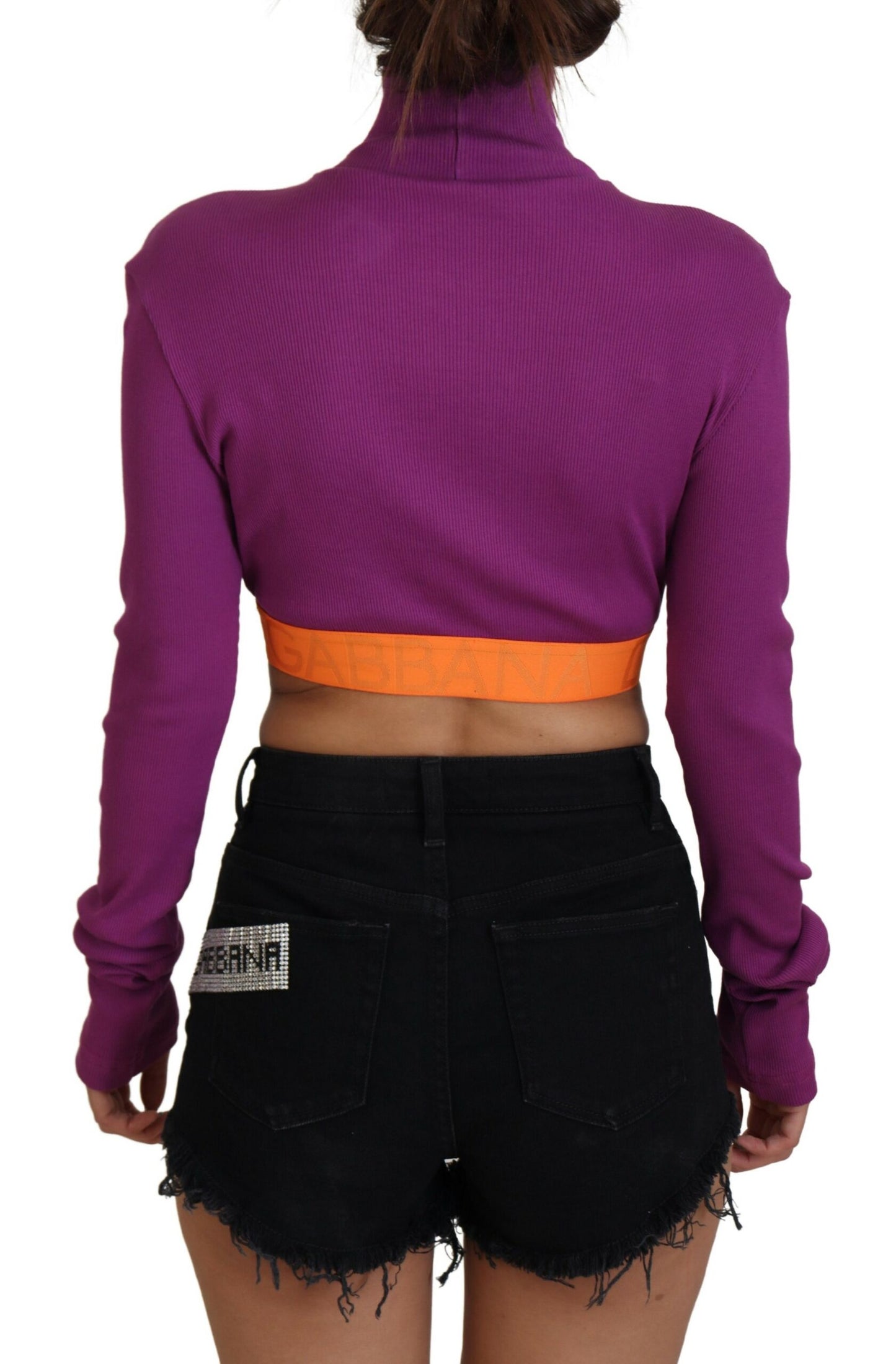 Elegant Purple Turtle Neck Pullover Sweater