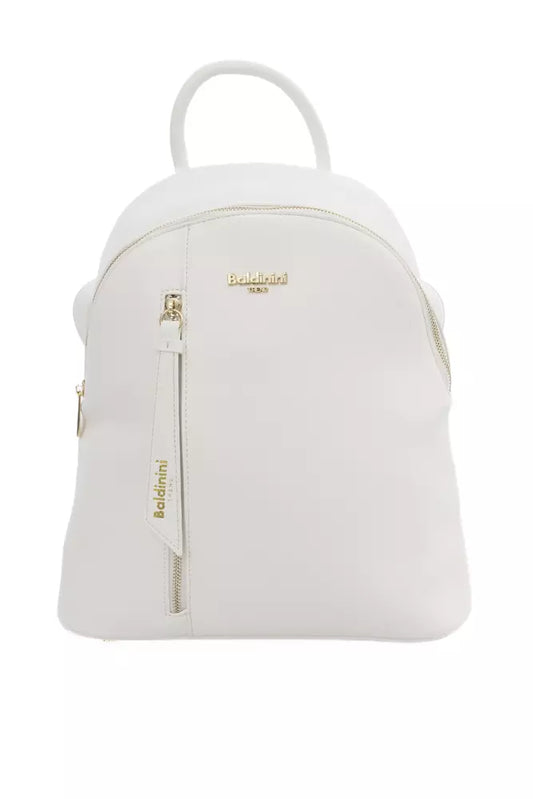 White Polyethylene Women Backpack