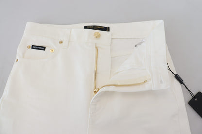 Svelte High Waist Slim Jeans in Off White