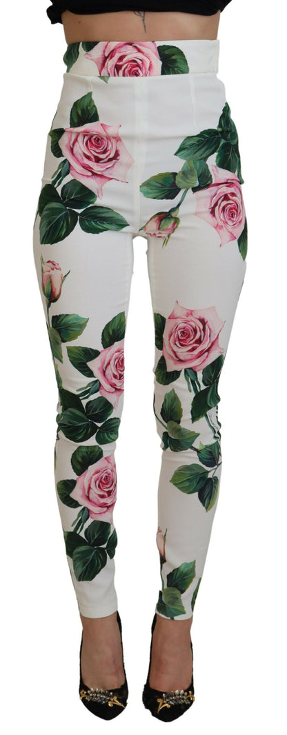 Elegant High Waist Floral Trousers