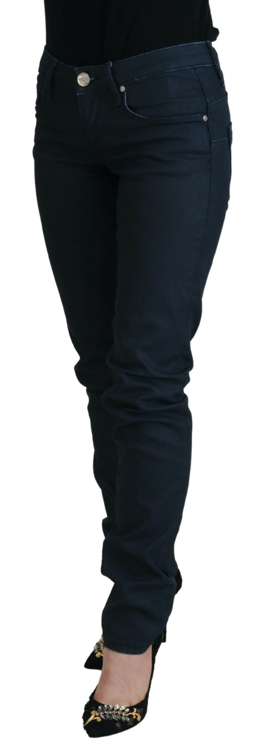 Chic Low Waist Skinny Jeans in Blue