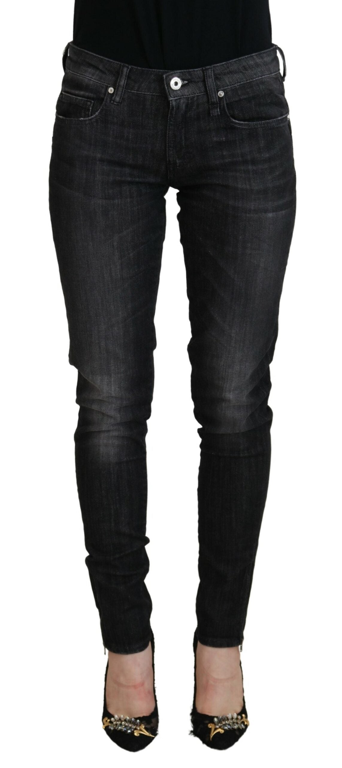 Chic Black Low Waist Skinny Jeans