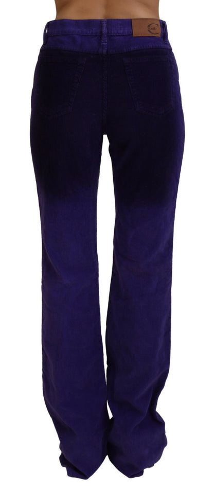 Elegant Purple Corduroy Straight Fit Pants