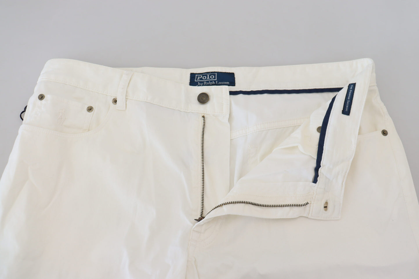 Elegant Ivory Straight-Fit Denim Jeans