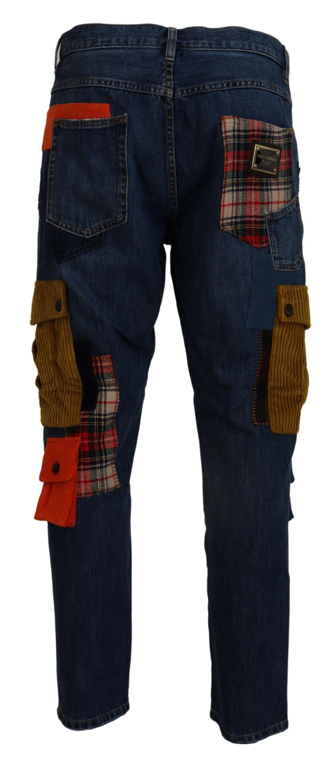 Chic Patchwork Cargo Denim Jeans