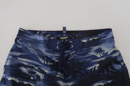 Tropical Wave Design Swim Shorts